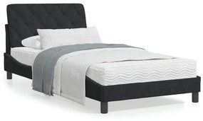 Σκελετός Κρεβατιού Χωρίς Στρώμα Μαύρο 100x200 εκ. Βελούδινο