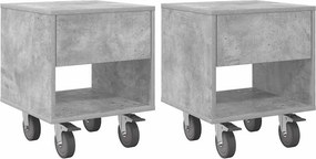 vidaXL Κομοδίνο 2 pcs Σκυρόδεμα Γκρι 40,5 x 40 x 48 εκ.