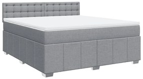 Κρεβάτι Boxspring με Στρώμα Ανοιχτό Γκρι 180x200 εκ. Υφασμάτινο - Γκρι