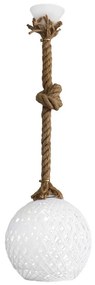 Φωτιστικό Οροφής Silk-01 Φ20 Rope 1/L Ε/27 31-1148 White-Brown Heronia Rope