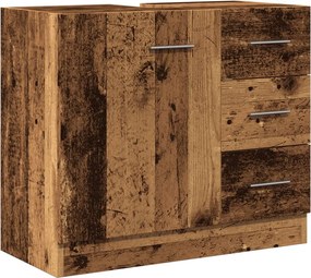 vidaXL Ντουλάπι Νιπτήρα Όψη Παλαιού Ξύλου 63x30x54 εκ. Επεξ. Ξύλο