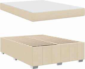 vidaXL Σκελετός Κρεβατιού με στρώμα Κρεμ 140 x 200 cm ύφασμα