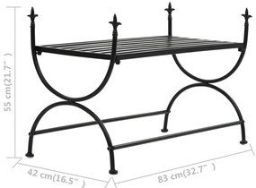Πάγκος Vintage Μαύρος 83 x 42 x 55 εκ. Μεταλλικός - Μαύρο
