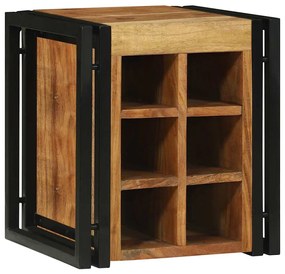 vidaXL Ράφι Κρασιού Καφέ και Μαύρο 35 x 35 x 39 εκ Στερεό Ξύλο Ακακίας