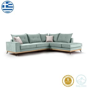 Γωνιακός καναπές αριστερή γωνία Luxury II pakoworld ύφασμα ciel-cream 290x235x95εκ