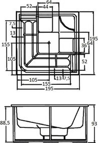 Sanitec Riviera 195x195 - SPA Εξωτερικου Χωρου - Λευκό Ματ
