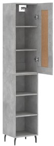 vidaXL Ντουλάπι Γκρι Σκυροδέματος 34,5x34x180 εκ. Επεξεργασμένο Ξύλο