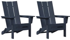 vidaXL Έπιπλα Χαλάρωσης Κήπου 2 pcs Ναυτικό μπλε 74.5 x 80.5 x 90 εκ.