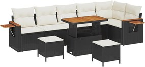 vidaXL Σετ Καναπέ Κήπου 9 pcs Μαύρο συνθετικό ρατάν