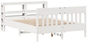 vidaXL Σκελετός Κρεβ. Χωρίς Στρώμα Λευκό 120x190 εκ Μασίφ Πεύκο