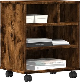 vidaXL Βάση Εκτυπωτή με Ρόδες Καπνιστή Δρυς 41 x 32 x 48 εκ.