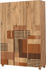 Τριφυλλη Ντουλαπα Πευκο Atlantic LEVA HEDERA COLORBLOCK 48x120x189