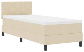 vidaXL Κρεβάτι με ελατήρια με στρώμα Κρεμ 80 x 200 cm ύφασμα