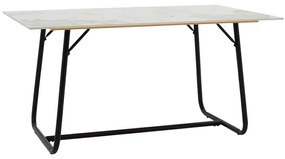 Τραπέζι Revello sintered stone λευκό μαρμάρου-μαύρο 150x90x75εκ Υλικό: METAL  DIA:38MM THICKNESS:12mm 101-000074