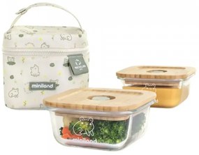 ΣΕΤ 2 ΔΟΧΕΙΩΝ Miniland PACK-2-GO ECOSQUARE FROG