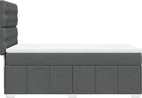 vidaXL Κρεβάτι Boxspring με Στρώμα Σκούρο Γκρι 100x200 εκ. Υφασμάτινο