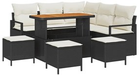 vidaXL Σετ Καναπέ Κήπου με μαξιλάρι 9 pcs Μαύρο Πολυ ράταν