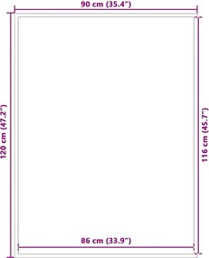 vidaXL Στρώμα πόρτας Ριγέ μαύρο και γκρι 90x120 cm