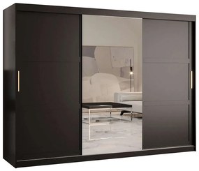 Ντουλάπα Δίφυλλη Συρόμενη Ramiro 2 162575159 250x62x200cm Black-Gold Δίφυλλη