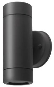 Απλίκα Τοίχου Στρογγυλή 2xGU10 9W IP44 Πλαστικό Φ6 Up&Down ΦOS_ME-21-0216-19-Ανθρακί 21-0216-19