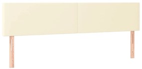 vidaXL Κεφαλάρι Κρεβατιού LED Κρεμ 160x5x78/88 εκ. από Συνθετικό Δέρμα
