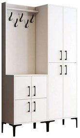 Έπιπλο Εισόδου Berlin 845HCT4227 120x35x200cm White Μοριοσανίδα, Μέταλλο