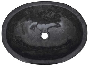 vidaXL Νιπτήρας Μαύρος 53 x 40 x 15 εκ. Μαρμάρινος