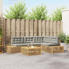 vidaXL 6 pcs Σειρά Καναπέ Εξωτερικού Πολυεστέρας Λευκό