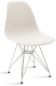Καρέκλα Adelle pakoworld PP λευκό-inox πόδι 46x55x81εκ