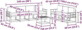 vidaXL Σειρά Καναπέ Εξωτερικού 7 τμχ.