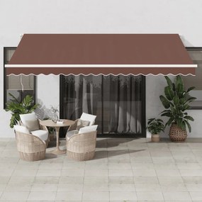 vidaXL Τέντα Πτυσσόμενη Χειροκίνητη με LED Καφέ 450x350 εκ.