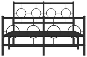 vidaXL Πλαίσιο Κρεβατιού με Κεφαλάρι&Ποδαρικό Μαύρο 120x190εκ. Μέταλλο