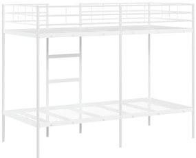 vidaXL Κουκέτα χωρίς στρώμα Λευκό 90x190 cm Ατσάλι