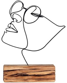 Διακοσμητικό Επιτραπέζιο 533BSG1161 17x3,5x31cm Natural-Black Aberto Design Metal,Wood