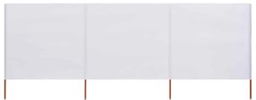vidaXL Προστατευτικό Αέρα με 3 Πάνελ Λευκό Άμμου 400x80 εκ. Υφασμάτινο