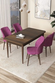 Dining Table &amp; Chairs Set (5 Pieces) Arp - Baroque, Purple Baroque
Purple