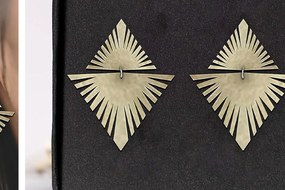 Σετ των 3 Intra απο ξύλο plywood Χρώμα wenge 3mm-4mm πάχος - Σκουλαρίκια . Σκουλαρίκια Teadrop Δίασταση 3x3 cm INTRAFABR-89833088