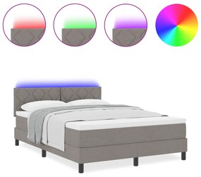 vidaXL Κρεβάτι με Βάση & Στρώμα Καφέ 140x190 εκ. Ύφασμα