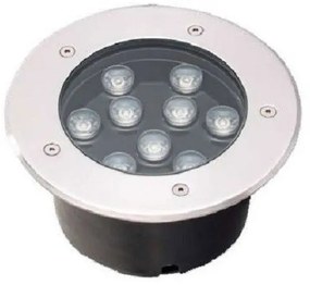 Επιδαπέδιο φωτιστικό χωνευτό σποτ LED Lotus inox Viokef 4187000 Ασημί