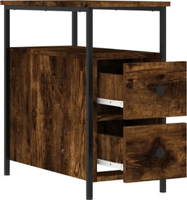 vidaXL Κομοδίνα 2 τεμ. Καπνιστή Δρυς 30 x 60 x 60 εκ. Επεξεργ. Ξύλο