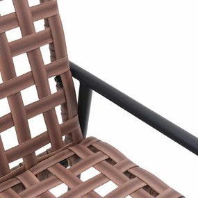 vidaXL Σέτ φαγητού για κήπο 4 pcs Καφέ συνθετικό ρατάν