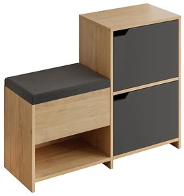 Παπουτσοθήκη Haven Megapap χρώμα sapphire oak - ανθρακί 101x35x80,4εκ.