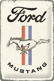 Μεταλλική πινακίδα Ford - Mustang - Horse & Stripes