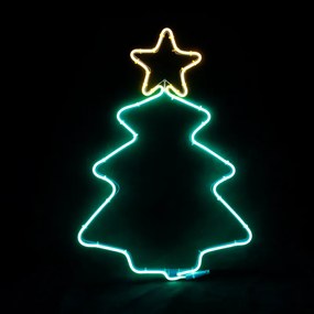 "CHRISTMAS TREE" 200 NEON LED 2m NEON DOUBLE SMD ΦΩΤ., WW + ΠΡΑΣΙΝΟ ΣΤΑΘ., IP44, 38.5X54CM, 1.5m Κ ACA X082003419