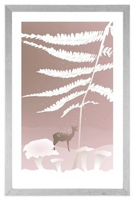 Αφίσα με παρπαστού Παραμυθένια ζωή στο δάσος - 20x30 white
