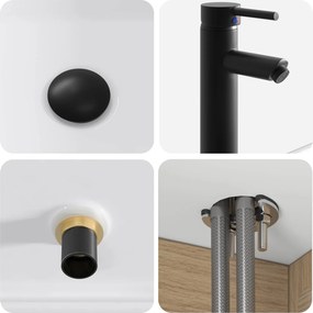 vidaXL Επιτοίχιος νιπτήρας βανίλιας Artisan Δρυς 49 x 41 x 63 εκ.