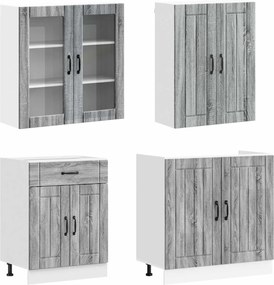 vidaXL Μονάδα κουζίνας LUCCA 8 pcs Γκρι Sonoma Επεξεργασμένο Ξύλο