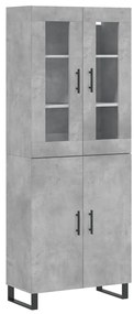 vidaXL Ντουλάπι Γκρι Σκυροδέματος 69,5x34x180 εκ. Επεξεργασμένο Ξύλο
