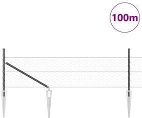vidaXL Φράκτης  Γκρι 0.5x100 μ από Χάλυβα