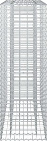 vidaXL Ανασηκωμένο κρεβάτι gabion Ασημί